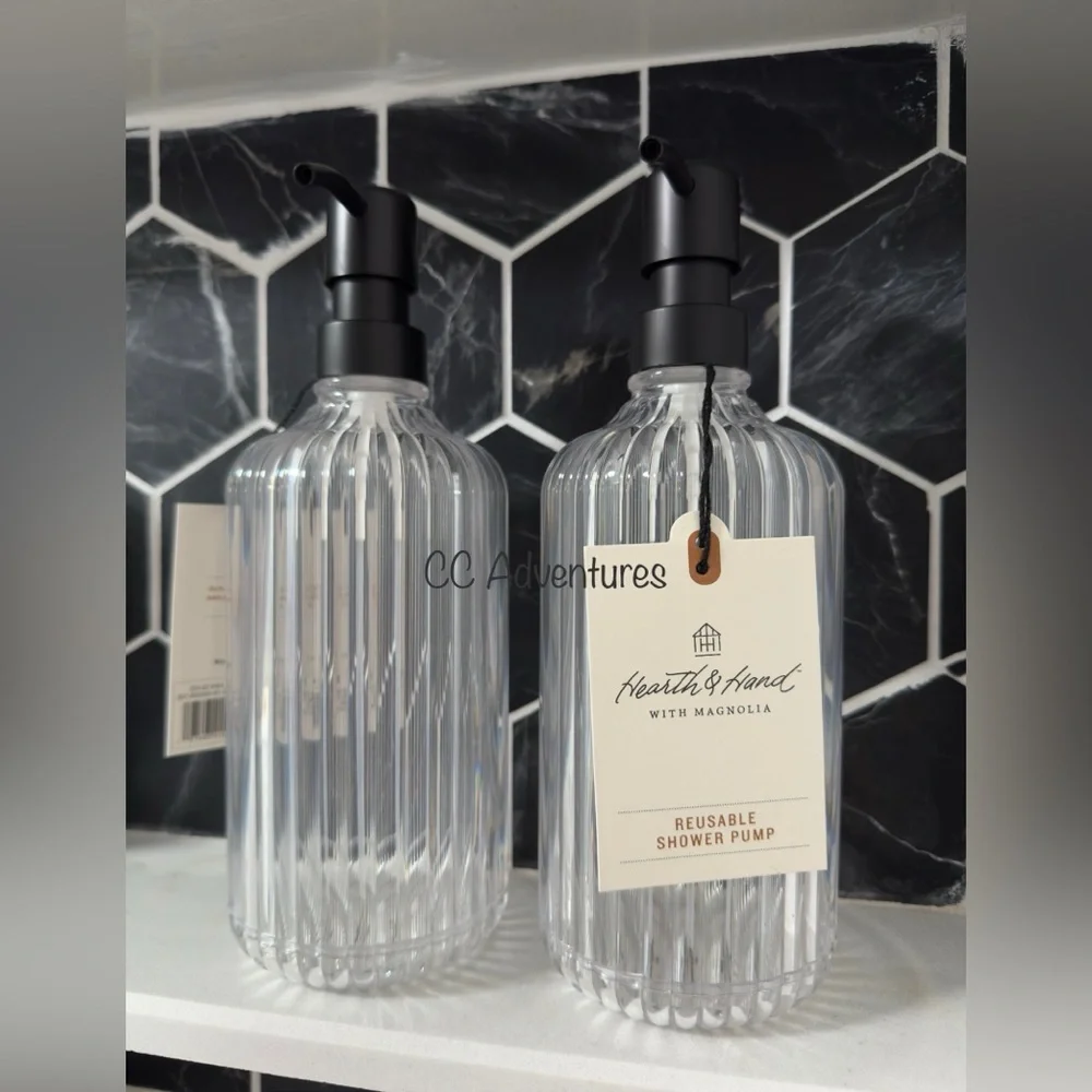 Hearth & Hand Fluted Acrylic Shower Dispenser 27oz